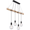 Globo Lighting Auston závesné svietidlo 4x60 W čierna-drevená 15439-4