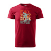 Sablio Tričko s potlačou EAT SLEEP SKATE REPEAT - červené 4XL