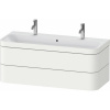 DURAVIT Happy D.2 Plus c-bonded závesná skrinka s nábytkovým umývadlom s dvomi otvormi, 2 zásuvky, 1175 x 490 x 480 mm, biela matná lakovaná, HP4640O36360000