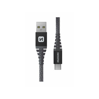 Swissten71541010 dátový USB-C, 60W / 3A / 1x USB-C(M) / 1x USB-A(M), 1,5m, šedý