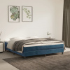zahrada-XL Posteľný rám boxsping s matracom tmavomodrý 160x200 cm zamat 3144343