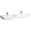 Laufen PRO S dvojumyvadlo 130 cm, se 2 otvory pro baterie a přepadem