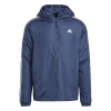 adidas 3 Stripe Essential Hooded Jacket Mens Legend Ink S