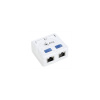 Zásuvka Solarix CAT5E STP 2 x RJ45 na omítku bílá SX288-5E-STP-WH