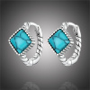 GRACE Silver Jewellery Stříbrné náušnice s tyrkysovým magnezitem Louisa, stříbro 925/1000 E-BSE590/69 Tyrkysová