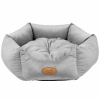 Blovi Bed Velur Love Light Grey L - elegantný velúrový pelech pre psov a mačky, svetlosivý šesťuholník