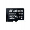 Karta VERBATIM MicroSDHC 16GB Premium, U1 + SD adaptér (44082)