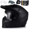 MOTOCYKLOVÁ PRILBA 4v1 VITO PREDATOR MATT ODNÍMATEĽNÁ ČEPEĽ + STRIEŠKA + 2x SKLO