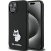 Púzdro Karl Lagerfeld Silicone Choupette Metal Pin pre iPhone 15 Plus / 14 Plus - čierne (Púzdro Karl Lagerfeld Silicone Choupette Metal Pin pre iPhone 15 Plus / 14 Plus - čierne)