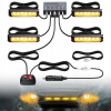 4x VÝSTRAŽNÉ SVIETIDLÁ STROBOSKOPICKÁ LED LAMPA ORANŽOVÁ POMOC ODŤAHOVKA