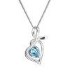 Strieborný náhrdelník so Swarovski kryštálom modré srdce 32071.3