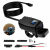 MOTOCYKLOVÁ NABÍJAČKA VOLTOMER USB + USB-C typ C QC 3.0 3Ccc