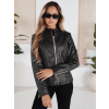 Dámska kožená bunda Dstreet TY5202 - výpredaj Farba: Čierna, Veľkosť: S