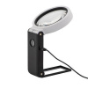 Lupa, čierna/biela, 90 mm, rozkladací stojan, s LED svetlom, WEDO 2717567