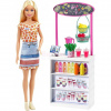 Mattel Barbie Smoothie stánek s panenkou, GRN75