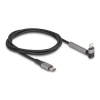 Delock - Kabel Lightning - 24 pin USB-C s piny (male) rovné do Lightning s piny (male) úhlový - 1.5 m - Certifikace MFI - šedočerná - Rychlé nabíjení, up to 480 Mbps, nabíjení a synchronizace