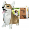 CORGI PES 3D Model Papercraft DIY Kartónové ORIGAMI PUZZLE 54 prvkov
