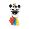 BABY EINSTEIN Hryzačka s hrkálkou zebra Zen™ Shake-a-Shape bez BPA 0m+