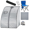 tectake 405923 mobilná parná sauna thermaluxe ii, 1000 w, 15 teplotných stupňov - sivá / modrá