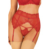Podväzkový pás Obsessive Lonesia garter belt Farba: Červená, Veľkosť: S/M