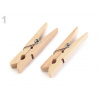 Drevený štipec jednofarebný 7x48 mm - 10 ks - prírodná svetlá - 1 prírodná svetlá