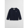 SVETER GANT SHIELD COTTON CABLE CARDIGAN EVENING BLUE