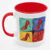 Mooga - Pop Art High Heels hrnček s potlačou 330 ml biely/červený