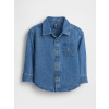 GAP Baby džínsová oversize košeľa Big Shirt Tmavomodrá 3YRS Tmavomodrá Tmavomodrá