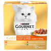 Gourmet Gold kačica s olivami teľacim so zeleninou pstruh so zeleninou králik s mrkvou v šťave 8 x 85 g