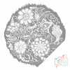 Vymalujsisam.sk Bodkovanie - Mandala s kvetmi Farba: Červená, Veľkosť: 50x50cm, Rám: Na kartónovej doske