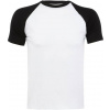 SOL´S FUNKY / Pánske 2-farebné raglánové tričko - white/black XL