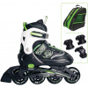 Muuwmi SET nastav. dětské inline brusle, zelené vel. 29-32, chrániče,taška