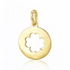 Zlatý prívesok 585/14k kruh so štvorlístkom
