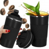 Nerezový hrnček na kávu a čaj - čierny - 500 ml