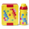 LEGO Brick desiatový set (fľaša a box) - červená/žltá