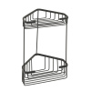GEDY SMART dvojposchodová rohová polica 200x325x151mm, čierna mat 2482-14