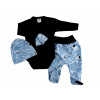 Detský komplet - Detská sada Sweetchild 56 biela, čierna, ecru, ružová, šedá 4 ks. (Layette set pre novorodeneckú obálku tela 56)