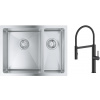 Súprava nerezový drez Grohe K700 31577SD1, kuchynská batéria Oltens Borga 35207300