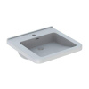Geberit Selnova Comfort - Umývadlo Square, 550x525 mm, bezbariérové, s 1 otvorom na batériu, s prepadom, biela 500.785.00.1