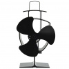 Teplom Poháňaný Ventilátor Na Krb So 4 Lopatkami Čierny