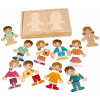 Adam Toys Drevená magnetická skladačka v obliekaní - Holka a chlapec Adam Toys
