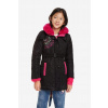 Detská bunda - Desigual Down Jacket 5 (Medzera prešívaná zimná bunda Navy modré kvety)