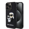 Karl Lagerfeld 3D Rubber Karl and Choupette iPhone 15 Pro čierne