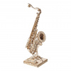 RoboTime drevené 3D puzzle Saxofón