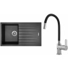 Set Sinks G13374 (dřez Perfecto 860 Metalblack 74 + baterie Flexia lesklá)