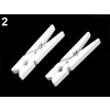 Drevený štipec jednofarebný 7x48 mm - 10 ks - biela - 2 biela