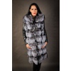 Dámska kožušinová vesta GILET3 LONG-Strieborná-40 XS