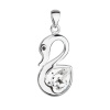 Evolution Group Strieborný prívesok s krištálom Swarovski biela labuť 34237.1