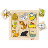 Drevené puzzle GOKI Drevené puzzle Kto býva kde? 9 dielikov (56881)