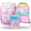BAAGL 3 SET Airy Rainbow Unicorn: aktovka, peračník, sáčok
